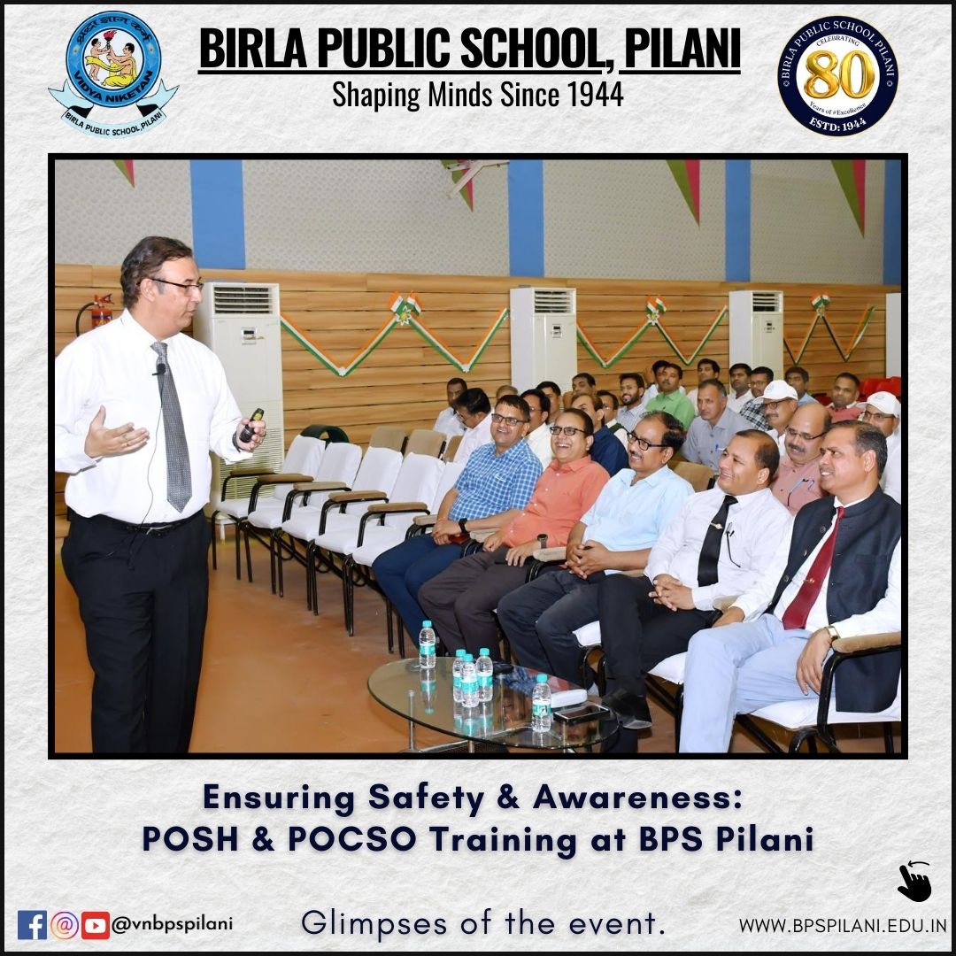 vnbpspilani's tweet image. POSH &amp;amp; POCSO Training for Staff at BPS Pilani
Birla Public School, Pilani, organized an informative training session on POSH (Prevention of Sexual Harassment) and POCSO (Protection of Children from Sexual Offences) for its staff. 
#POSHTraining #POCSOAwareness #SafeEnvironment