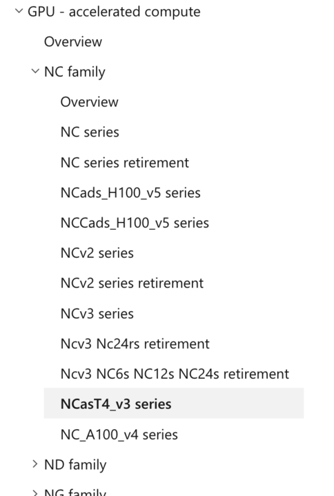 We need to talk <a href="/AzureSupport/">Azure Support</a> 
Finding a non-retired VM family is pain with your docs. Care to separate retired families and keep only active families here? There are literally VM families retired in 2023, rest them in peace. 

I'm not going into family namings, it's a long topic