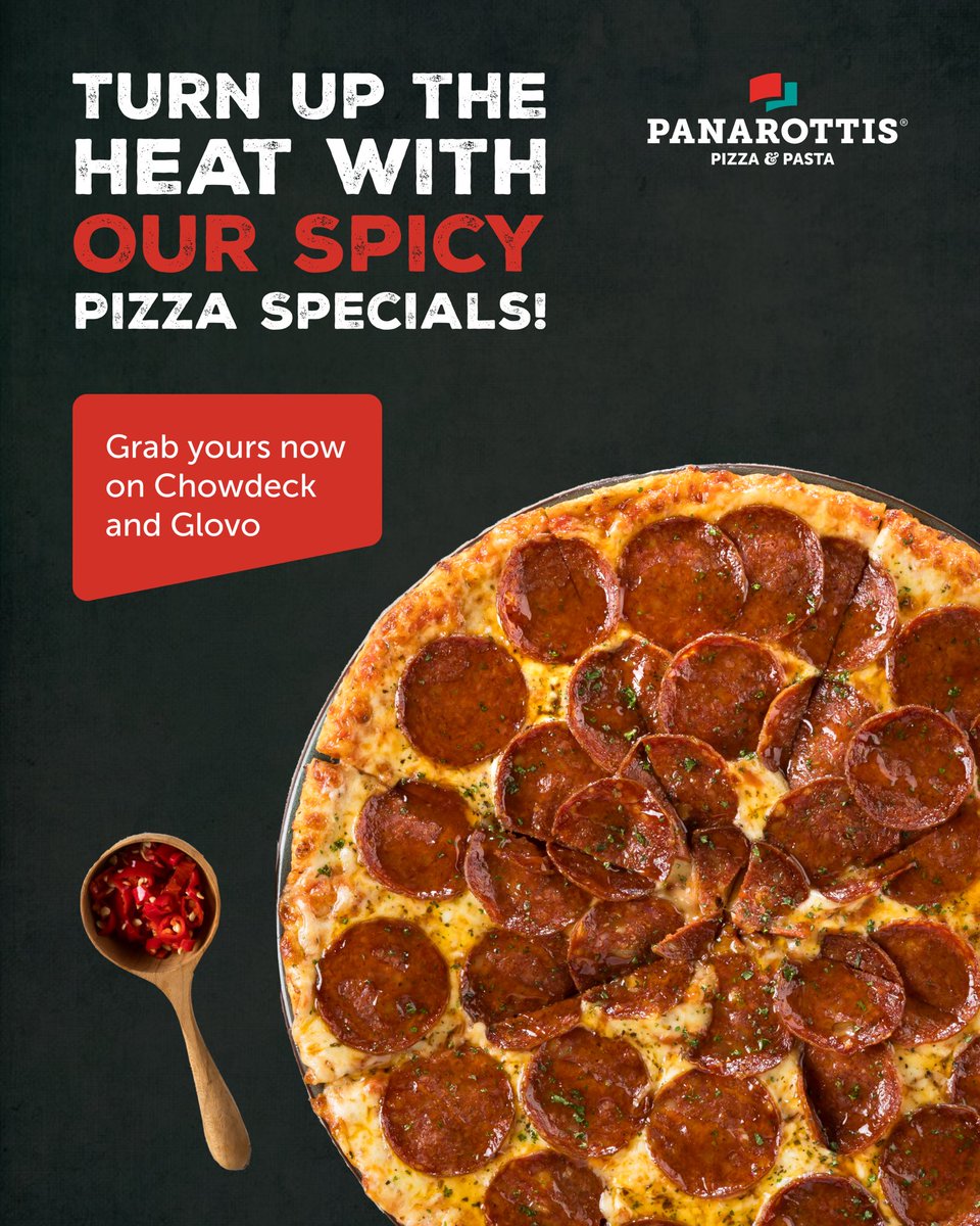 PanarottisNg's tweet image. Turn up the heat with our spicy pizza specials! 🔥

Satisfy your cravings with the perfect kick of spice now available on Chowdeck and Glovo Or click the link in the bio to place your order 🍕🔥 

Order yours today! #panarottis #spicypizza #pizzalovers #mymamamyhero
