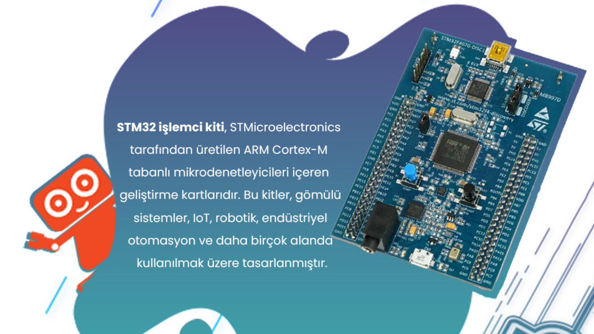 STM32 Nedir? STM32F407 Discovery Başlangıç Rehberi
Okumak için tıkla!
👉l24.im/yzGtRH3 
 #Robotistan #STM32 #EmbeddedSystems #IoT #Tech #Electronics #Microcontroller #Programming #STMicroelectronics #Arduino