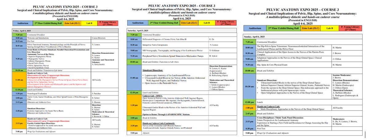 Last chance to register for Course 3 at SLU, The Best Hands-on Course for Pelvic Neuroanatomy - Whether #GUOnc, #CRS, or #PainManagement for #PelvicPain, this is the best educational experience out there. April 4-6 2025.
cvent.me/PeqrAL