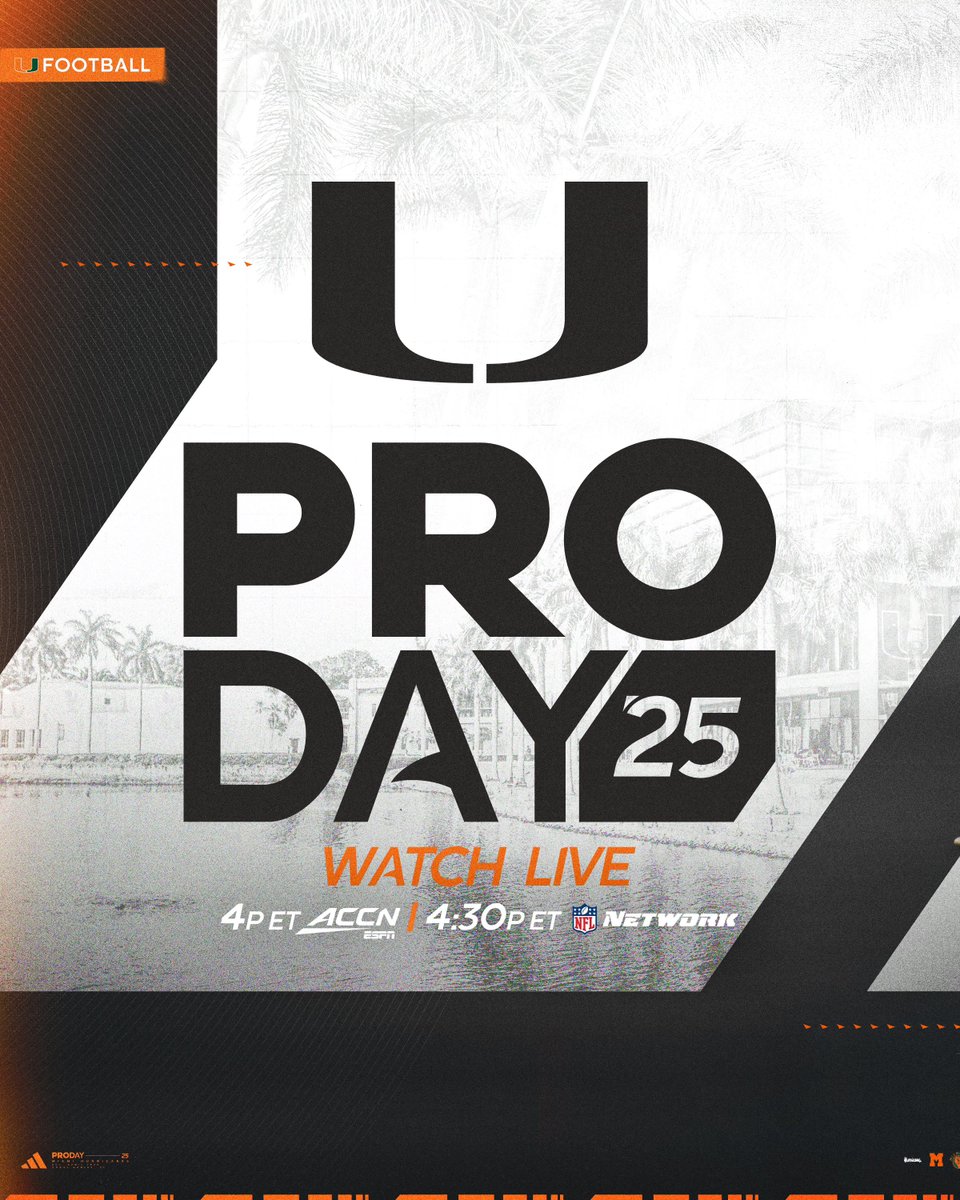 All eyes on Coral Gables 🙌

Pro Day 2025 is TODAY! Watch live at 4 PM on <a href="/accnetwork/">ACC Network</a> and 4:30 on <a href="/nflnetwork/">NFL Network</a> 💪