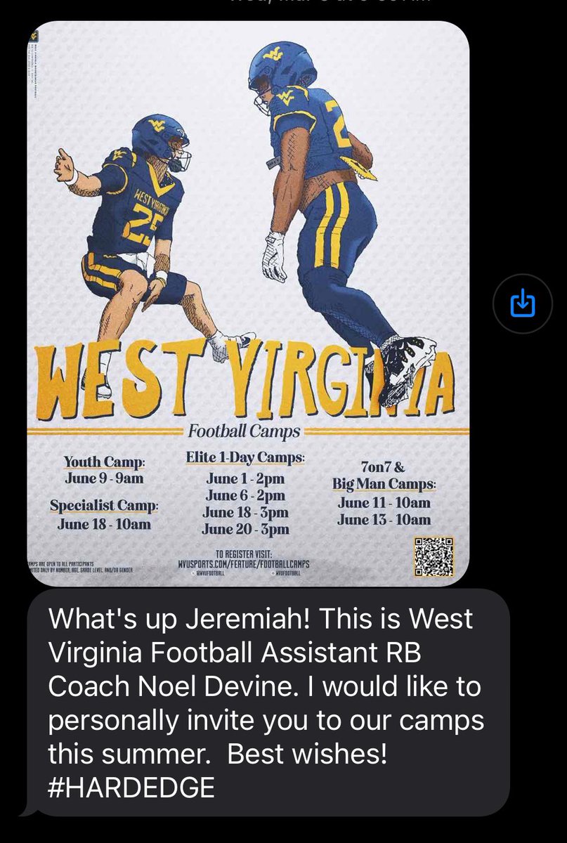 Jeremiah (@jeremiah_27_) on Twitter photo Thank you for the camp invite <a href="/WestVirginiaU/">WVU Mountaineers</a> appreciate the opportunity ✝️.
<a href="/RecruitGeorgia/">Recruit Georgia</a> <a href="/RinggoldFB/">Ringgold Football</a>
<a href="/ncsa/">NCSA College Recruiting</a> <a href="/RHSTigers1/">Ringgold Athletics</a> <a href="/deucerecruiting/">Deuce Recruiting✌️</a> <a href="/CoachACrisp/">Austin Crisp</a> <a href="/Greetnyl/">Michael</a> <a href="/ElijahL68093247/">Long,Elijah RB#44 c/o 2028</a> <a href="/ScenicCitySprts/">Scenic City Sports</a>
<a href="/247Sports/">247Sports</a> <a href="/espn/">ESPN</a> Thank you for the camp invite <a href="/WestVirginiaU/">WVU Mountaineers</a> appreciate the opportunity ✝️.
<a href="/RecruitGeorgia/">Recruit Georgia</a> <a href="/RinggoldFB/">Ringgold Football</a>
<a href="/ncsa/">NCSA College Recruiting</a> <a href="/RHSTigers1/">Ringgold Athletics</a> <a href="/deucerecruiting/">Deuce Recruiting✌️</a> <a href="/CoachACrisp/">Austin Crisp</a> <a href="/Greetnyl/">Michael</a> <a href="/ElijahL68093247/">Long,Elijah RB#44 c/o 2028</a> <a href="/ScenicCitySprts/">Scenic City Sports</a>
<a href="/247Sports/">247Sports</a> <a href="/espn/">ESPN</a>