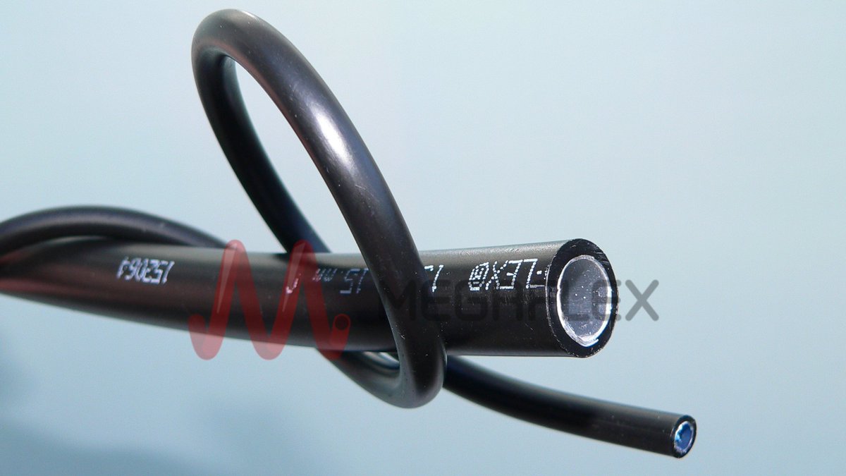 Dekabon Tubing (Synflex 1300) – tough, flexible, and ready for anything! Malleable metal coated in HDPE. 

This composite tubing handles -40°C to 80°C and 10 Bar pressure. Perfect for: 
-Borescopes 
-Endoscopes 
-Turbine checks
-Wet environments

Cold form by hand around corners