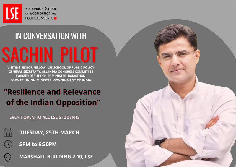 SachinPilot's tweet photo. I am looking forward to speaking at the London School of Economics. 

Tuesday, 25 March
🕔 5.00 PM - 6.30 PM

📍Marshall Building 2.10, LSE, London

@LSEnews @MukulikaB https://t.co/oKW34XOzsN