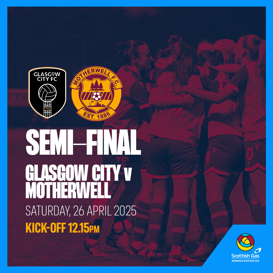 Our date at Hampden 🧡

Our Scottish Cup Semi-Final tie against Glasgow City will take place on Saturday 26 April.

Kick-off at 12:15PM.

bit.ly/41WksH8