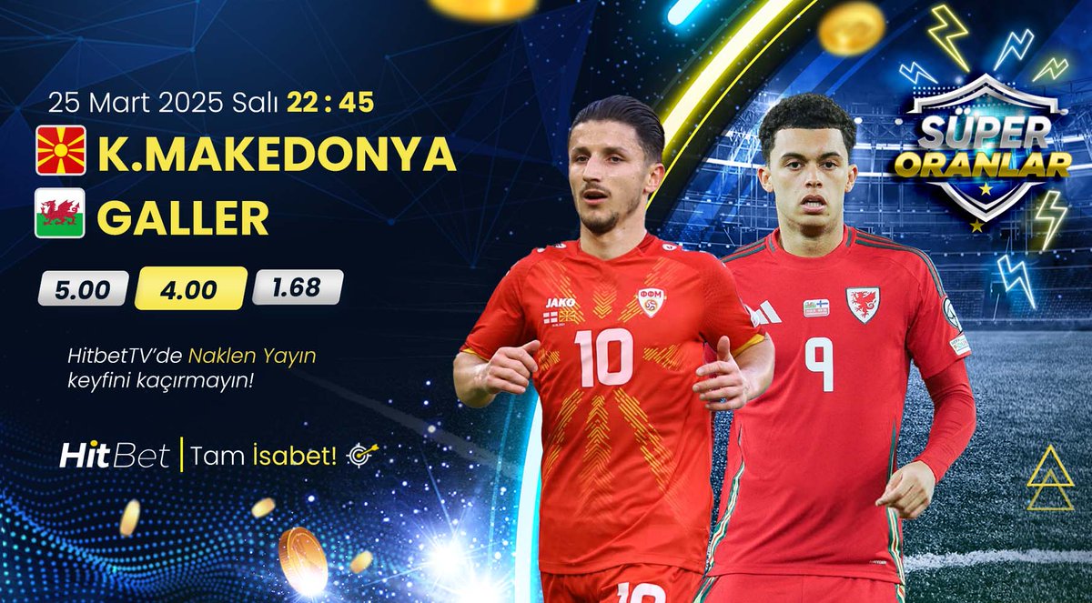 #KuzeyMakedonya⚜#Galler karşılaşması #UEFAUluslarLigi heyecanı ile bu akşam saat 22:45'te #Hitbet'te!

🌐Güncel Giriş : h.t2m.io/Hitbet-Twitter

📺Maç Yayınları  : h.t2m.io/Hitbet-Tv

🎯#Hitbet #Tamisabet