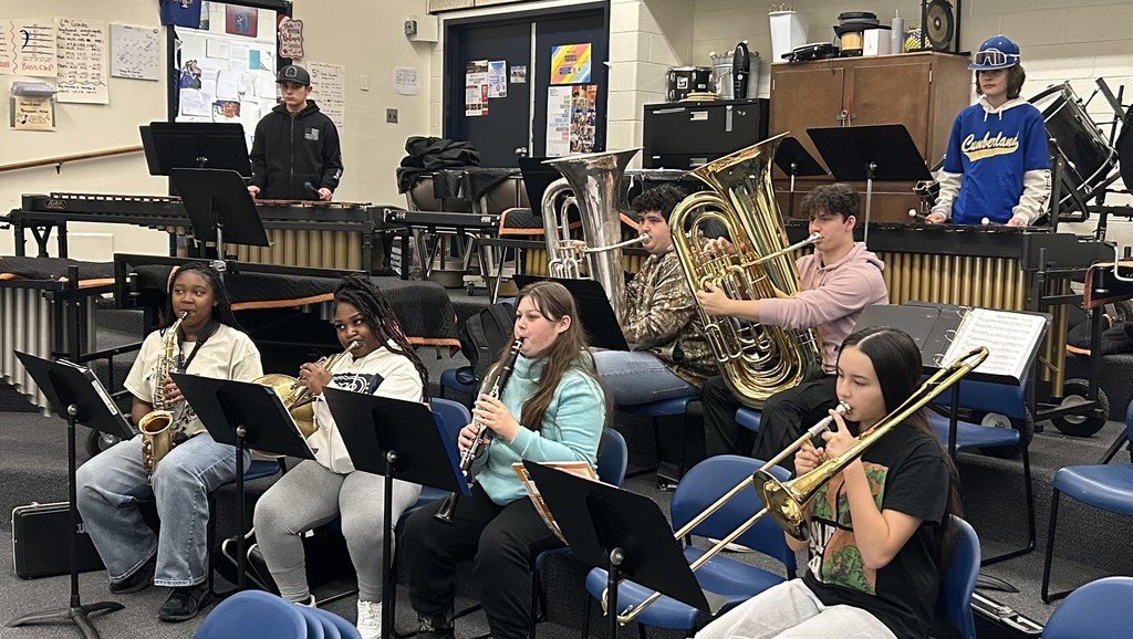 🎶 March is Music In Our Schools Month, and we’re excited to shine a spotlight on our incredible band classes! Today, this group of talented young musicians kicked off their rehearsal with long tone exercises—building strength, control, &amp; beautiful sound. Go Dukes! #WeAreCuCPS
