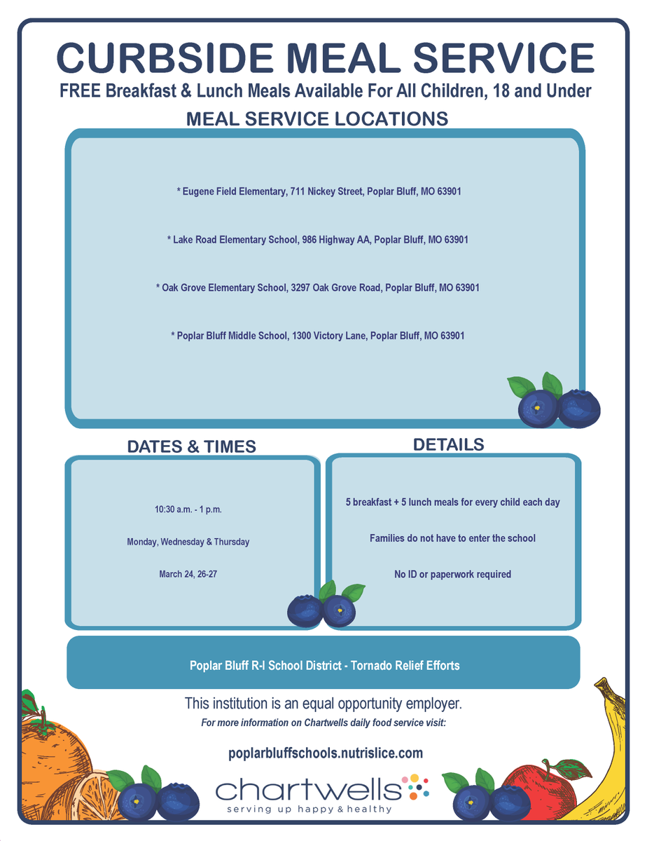 pbschools's tweet image. Curbside meals will be available for anyone in need, 18 and under, at the following locations/days this week - beginning at 10:30 a.m. today. Major shoutout to our @ChartwellsK12 team, which distributed over 11K bulk meals to our community in 3 days last week! #pbstrong #pbproud
