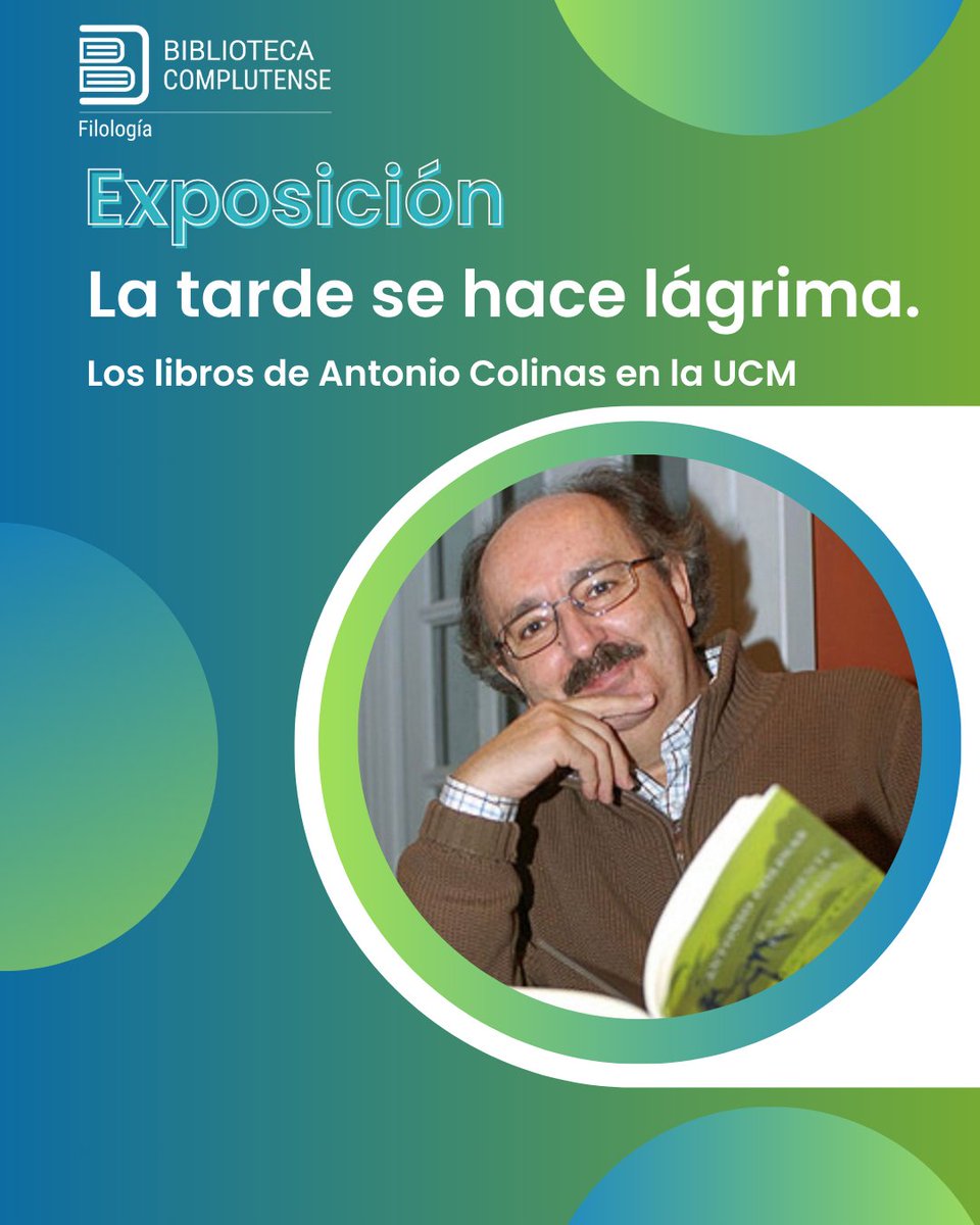 🆕 exposición de la #Biblioteca de Filología: La tarde se hace lágrima. Los libros de Antonio Colinas en la UCM, enmarcada dentro de las celebraciones del Día de la Poesía de <a href="/FilologiaUCM/">Facultad de Filología de la UCM</a>.
👉 Hasta el 30 de abril.
➕ℹ️nfo:
🔗 biblioteca.ucm.es/fll/antonio-co…
#ExposicionesBUC