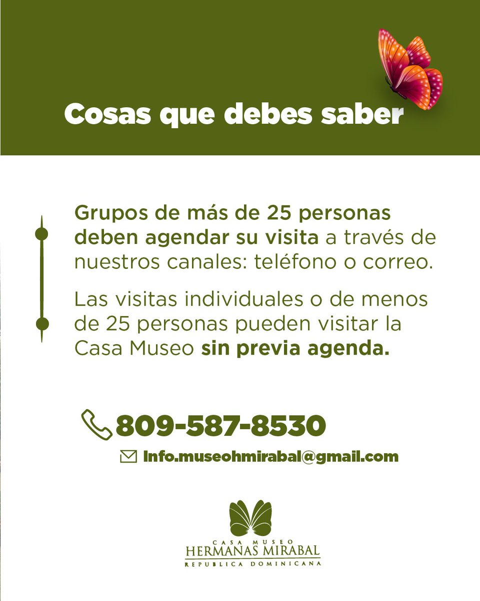¡Visítanos! 🦋

¡Te esperamos! 🦋

#CasaMuseoHermanasMirabal #HermanasMirabal