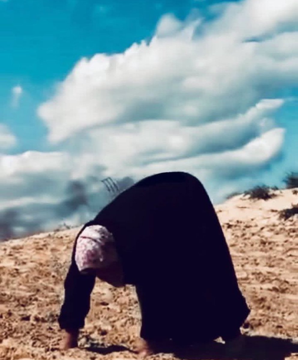Unbelievable 
An elderly woman walking on hands and feet fleeing Israeli aggression in Rafah