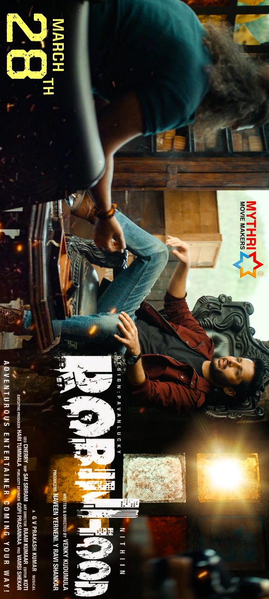 Pavanlucky988's tweet photo. 4 DAYS TO GO ❤️‍🔥⏳
@actor_nithiin's #Robinhood 

Its Time to blast the box office 🔥😎 
March 28th 🔐

@VenkyKudumula @sreeleela14 

Design @Pavanlucky988 

#RobinhoodOnMar28th https://t.co/kmLiyDyVrD