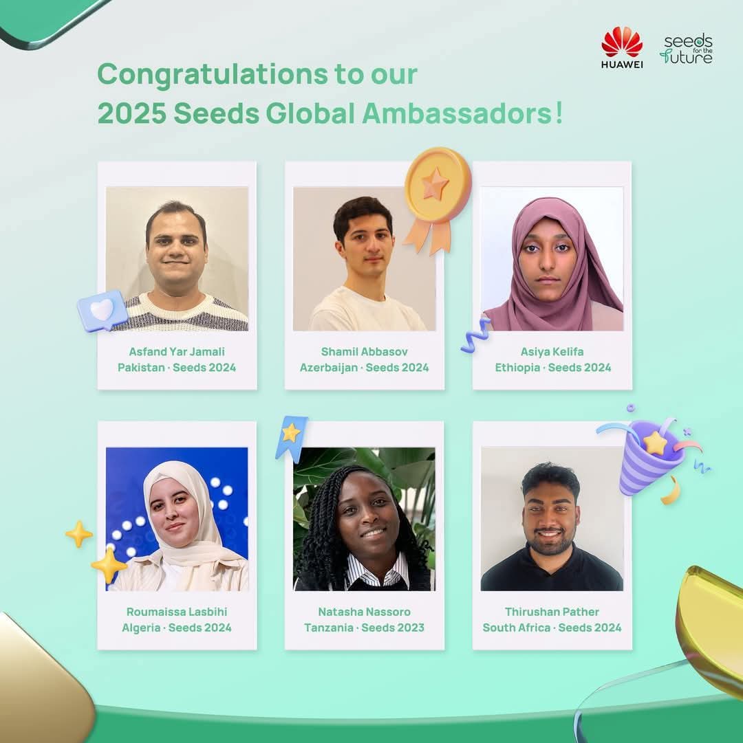 During the Seeds for the Future closing ceremony, we had the honor of celebrating Roumaissa Lasbihi, who has been selected as a Global Ambassador 2025! 🎉👏 Her dedication, passion for technology, and innovative mindset are making Algeria shine on the global stage.

We are