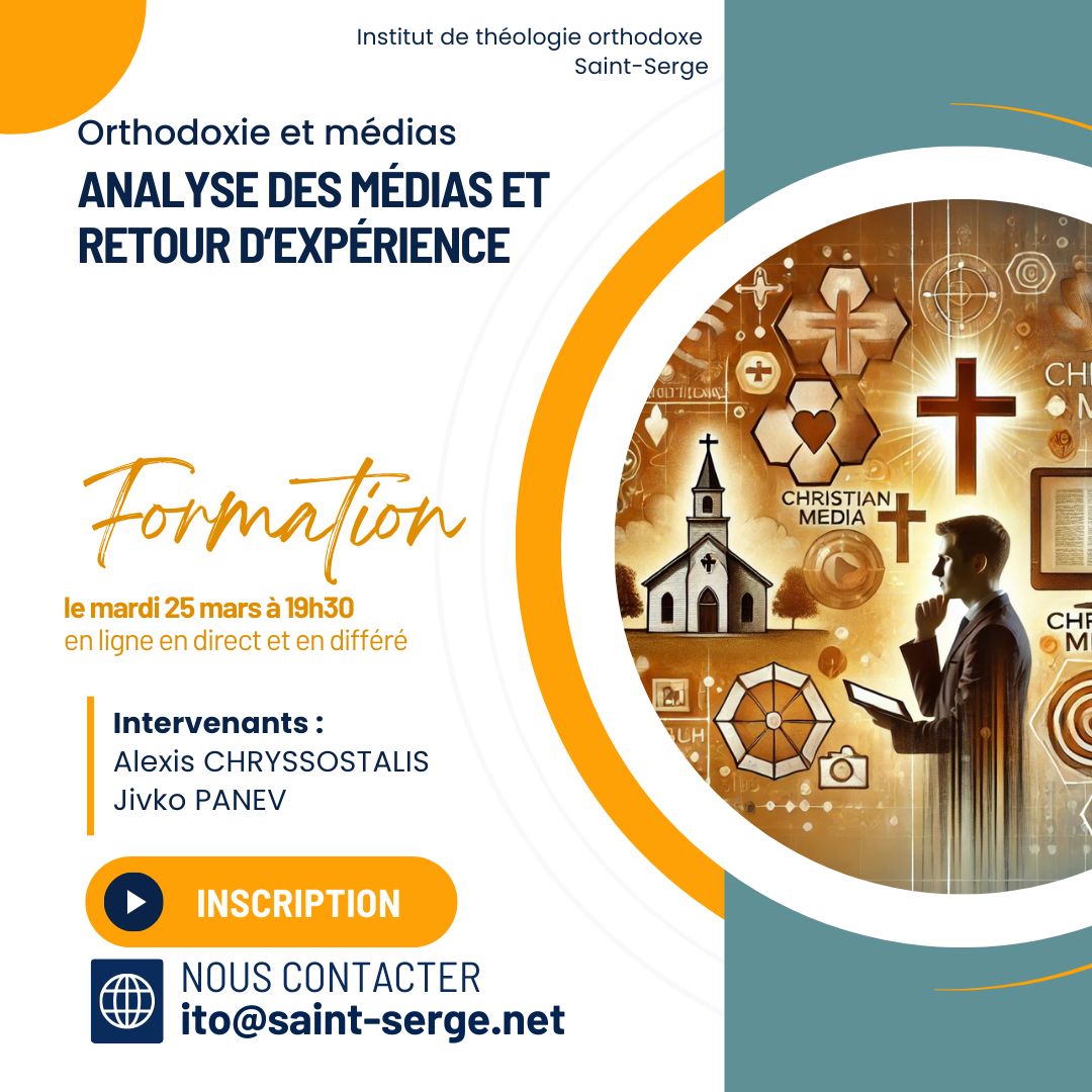 Orthodoxie_com's tweet photo. Nouvelle séance de la formation @ITOSaintSerge « Orthodoxie et médias », le mardi 25 mars : « Analyse des #médias et retour d’expérience » avec le P. Jivko #Panev et Alexis #Chryssostalis : https://t.co/ZLEmCpbvxp https://t.co/Dlj528oehU