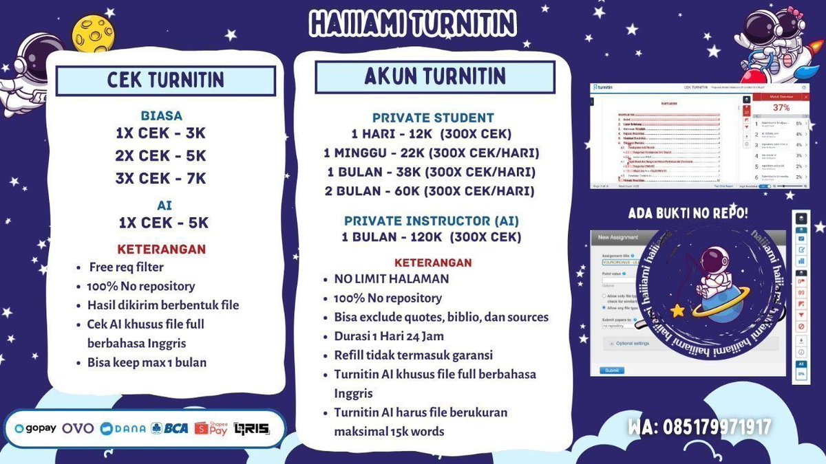 mii | jasa desain, tugas, parafrase, turnitin tweet media