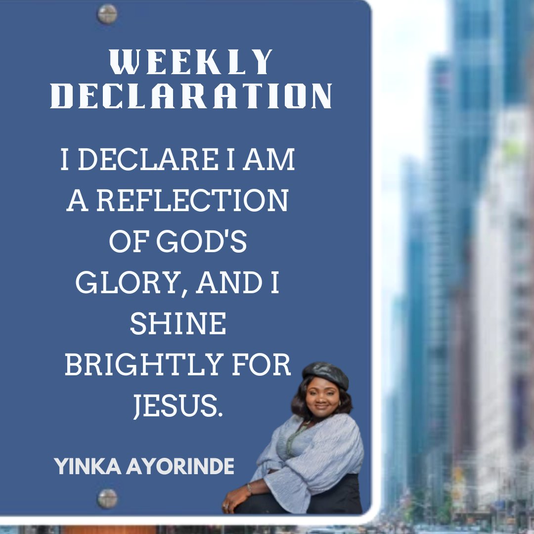 Yinkayorinde's tweet photo. It shall be a glorious week in Jesus name. 🙏🏼
...we all, with unveiled face, beholding as in a mirror the glory of the Lord, are being transformed into the same image from glory to glory,just as by the Spirit of the 2Cor.3.18 

#weeklydeclaration 
#wordsarepowerful 
#yinkayorinde https://t.co/LNzzzUTCJ5