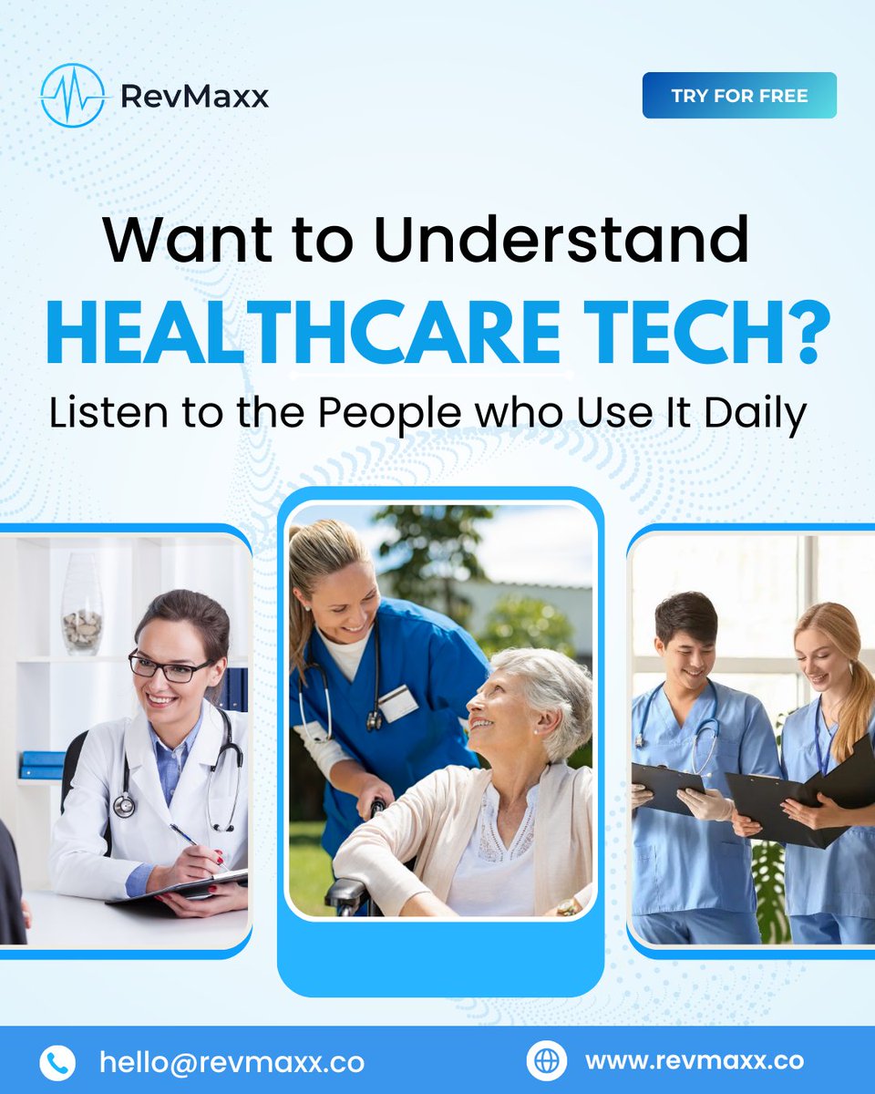 revmaxx_ai's tweet image. Want to understand healthcare tech? 🤔
🚫 Skip the brochure. ✅ Ask the doctors, nurses & staff who use it daily.
Real voices. Real impact. See for yourself: revmaxx.co/about-us/
#HealthTech #PhysicianVoices #AIDocumentation #FutureOfHealthcare