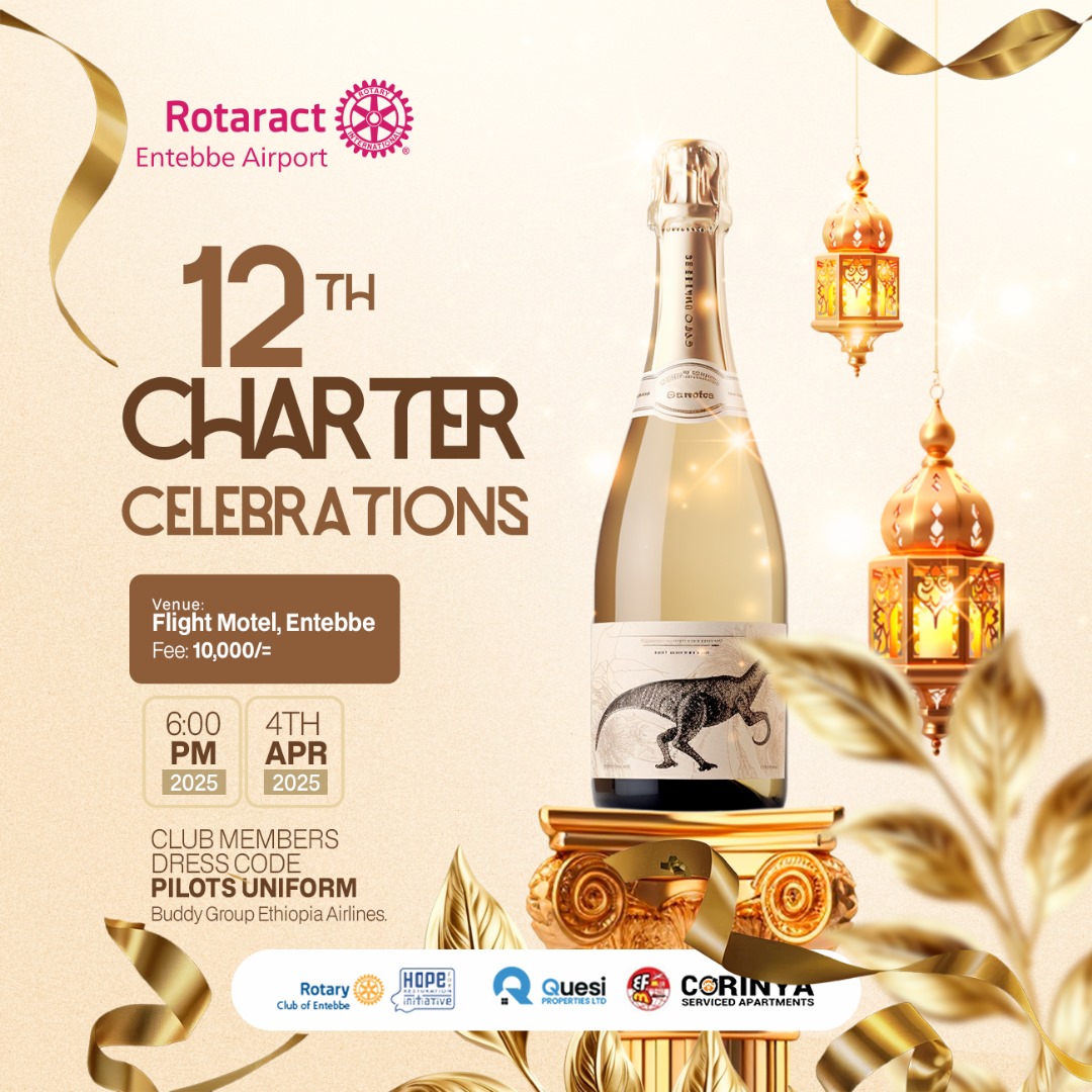 ROTARACT ENTEBBE AIRPORT-THE PILOTS โโโ - RID9214 (@rctebb) on Twitter photo You're invited to join us for an unforgettable evening of celebration, connection, and community service.
Join us as we mark 12 incredible years of service as <a href="/RctEbb/">ROTARACT CLUB OF ENTEBBE AIRPORT-THE PILOTS โโ</a>
<a href="/RotaractD9214/">Rotaract District 9214</a> <a href="/Destadia/">Rotaract Club of Bweyogerere Namboole</a> <a href="/kanosug/">Rotaract Kampala North</a> <a href="/mugumyaabbey19/">Mugumya Abbey</a> <a href="/JB_Ssengooba/">JB Ssengooba</a> <a href="/Iamkyaddondo/">Muhammad Kyaddondo</a> <a href="/RCEntebbe/">Rotary Club Of Entebbe (D9214)</a> <a href="/RCKSI/">Rotary Club of Kampala Ssese Islands</a> <a href="/EClubNaguru/">Rotary E-Club (Naguru)</a> You're invited to join us for an unforgettable evening of celebration, connection, and community service.
Join us as we mark 12 incredible years of service as <a href="/RctEbb/">ROTARACT CLUB OF ENTEBBE AIRPORT-THE PILOTS โโ</a>
<a href="/RotaractD9214/">Rotaract District 9214</a> <a href="/Destadia/">Rotaract Club of Bweyogerere Namboole</a> <a href="/kanosug/">Rotaract Kampala North</a> <a href="/mugumyaabbey19/">Mugumya Abbey</a> <a href="/JB_Ssengooba/">JB Ssengooba</a> <a href="/Iamkyaddondo/">Muhammad Kyaddondo</a> <a href="/RCEntebbe/">Rotary Club Of Entebbe (D9214)</a> <a href="/RCKSI/">Rotary Club of Kampala Ssese Islands</a> <a href="/EClubNaguru/">Rotary E-Club (Naguru)</a>