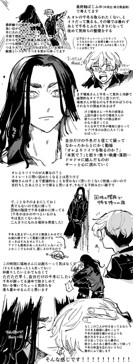 🐺→❄️  で場が怒ってる相手をちふがかばったら〜…と先日波箱に質問くださった方へ。答えが長くなっちゃったので絵と一緒にまとめました〜！読みづらかったらすみません💦メセありがとうございました！