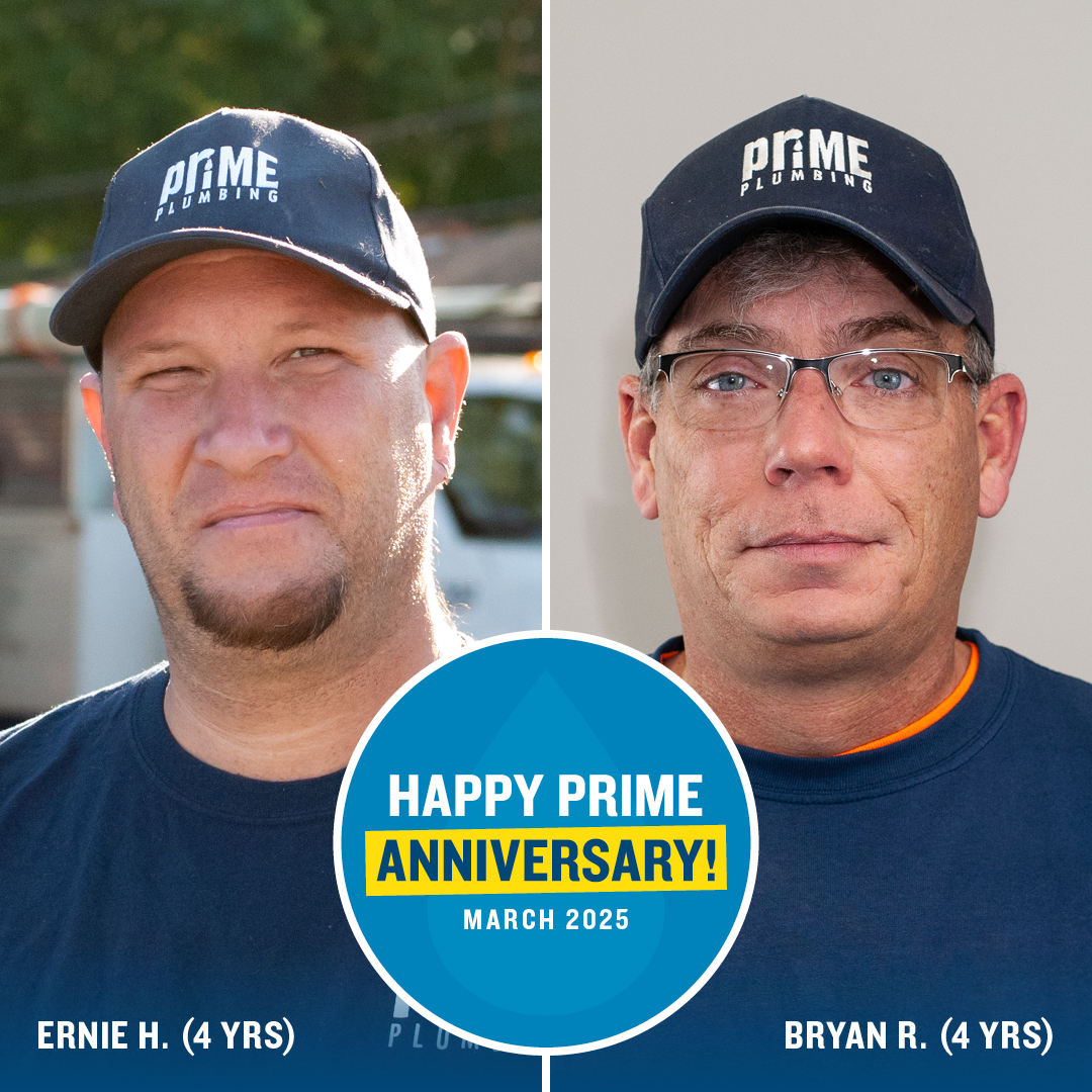 PrimePlumbingMD's tweet photo. Happy Prime Anniversary! 🎉

Join us in congratulating Ernie and Bryan for 4 years each and Sam for 2 years!

Thank you for being an important part of the Prime family! We appreciate your hard work and everything that you do. https://t.co/o04bPj9agf