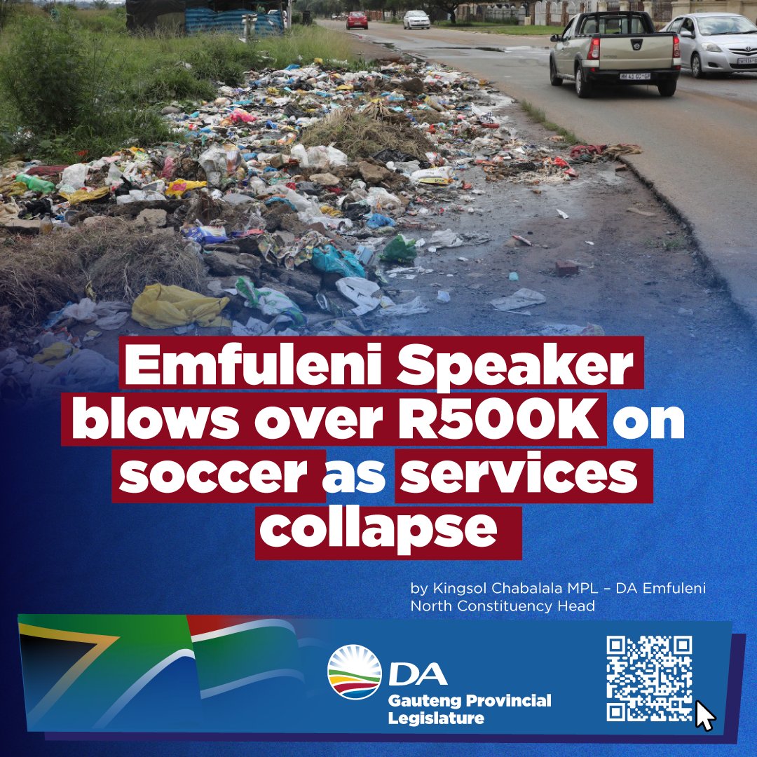 ⚠️ While taps run dry and refuse piles up, Emfuleni’s Speaker spent over R600,000 on soccer tournaments.
#DAatWork #RescueSA #DA_GPL #Emfuleni <a href="/kingsoljr/">kingsol chabalala</a>

Read more: open.substack.com/pub/dagpl/p/em…