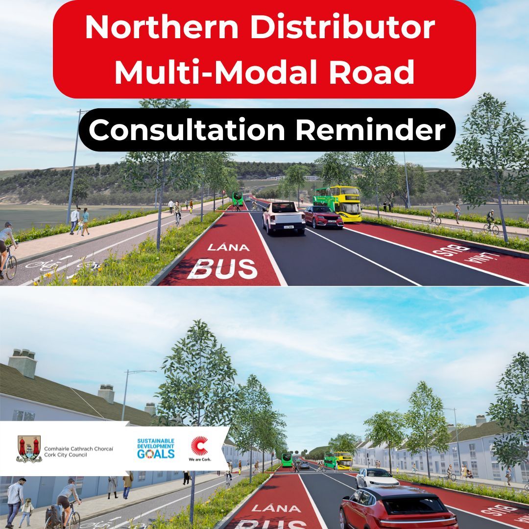 🗣️ We want you to have your say!

Members of the public are encouraged to participate in tomorrow's public consultation on the Emerging Preferred Route for the Cork Northern Distributor Multi-Modal Road.

📍 City Hall, Anglesea Street.

⏱️ 10 a.m. to 5 p.m.