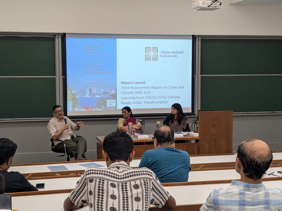 Report Lanch Third Assessment Report on Cities and Climate (ARC3.3). — Learning from #COVID19 for Climate Ready Urban Transformation 

Speakers: Professor Dileep Mavlankar and Professor Darshini Mahadevia from <a href="/ahmedabad/">Ahmedabad University School of Arts and Sciences</a> (#SAS) 

Moderator: <a href="/minalpathak1/">Minal Pathak</a> 

<a href="/UCCRN/">UCCRN</a> #arc3