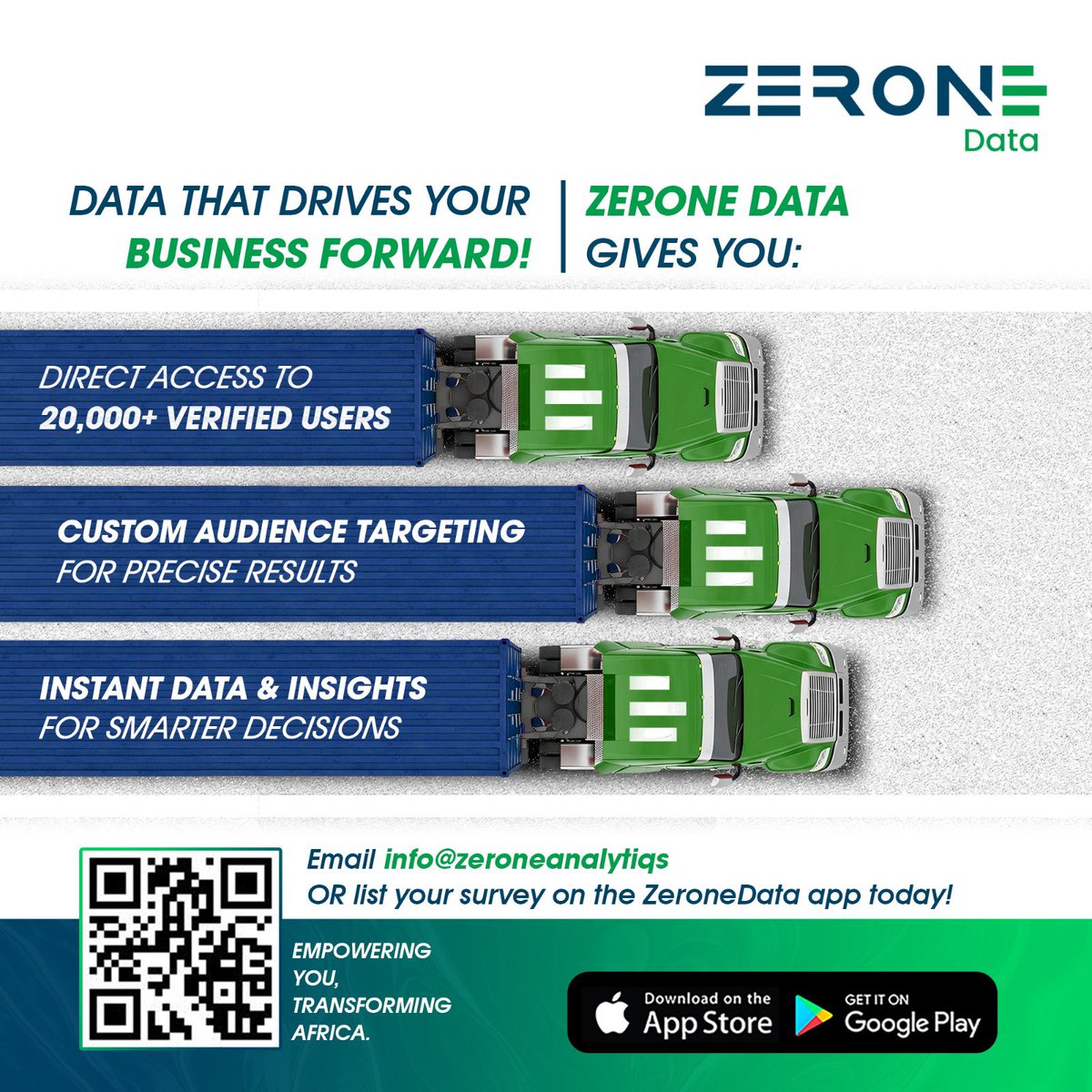 zeroneanalytiqs's tweet photo. Zerone Data empowers you to:
✔ Connect with 20,000+ verified users
✔ Gather actionable insights in real time
✔ Make smarter business decisions with data-driven strategies

📩 Email info@zeroneanalytiqs or list your survey on the ZeroneData app today! https://t.co/T1rJjGUDDA