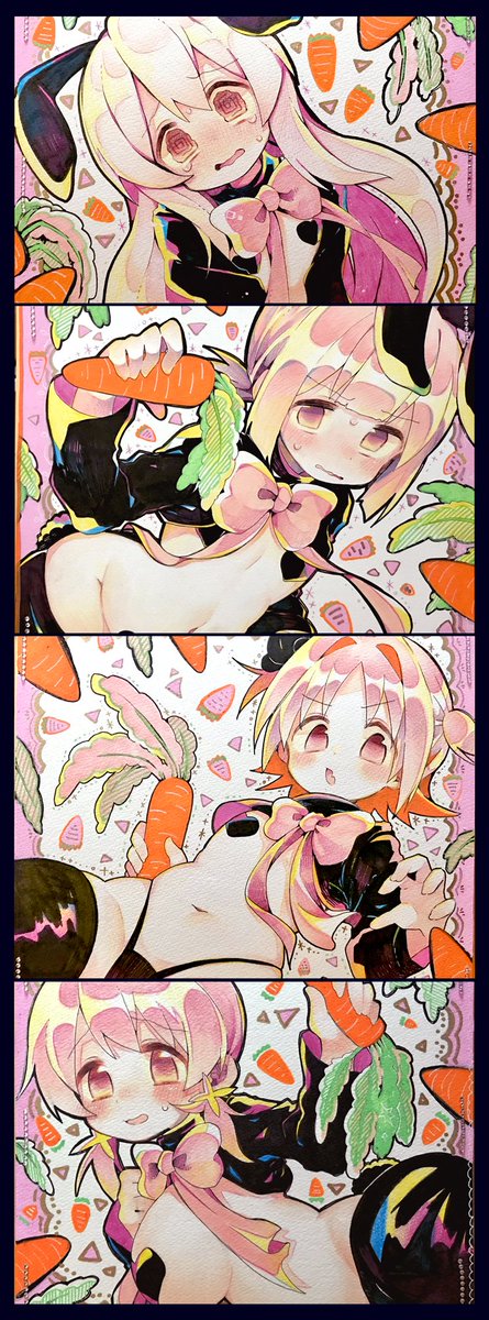 satotuki_tiyo's tweet photo. 少し前ですがにんじんを押し付けられる逆バニーを描くなどしておりました🥕

#おにまい https://t.co/9NMNBrv5ig