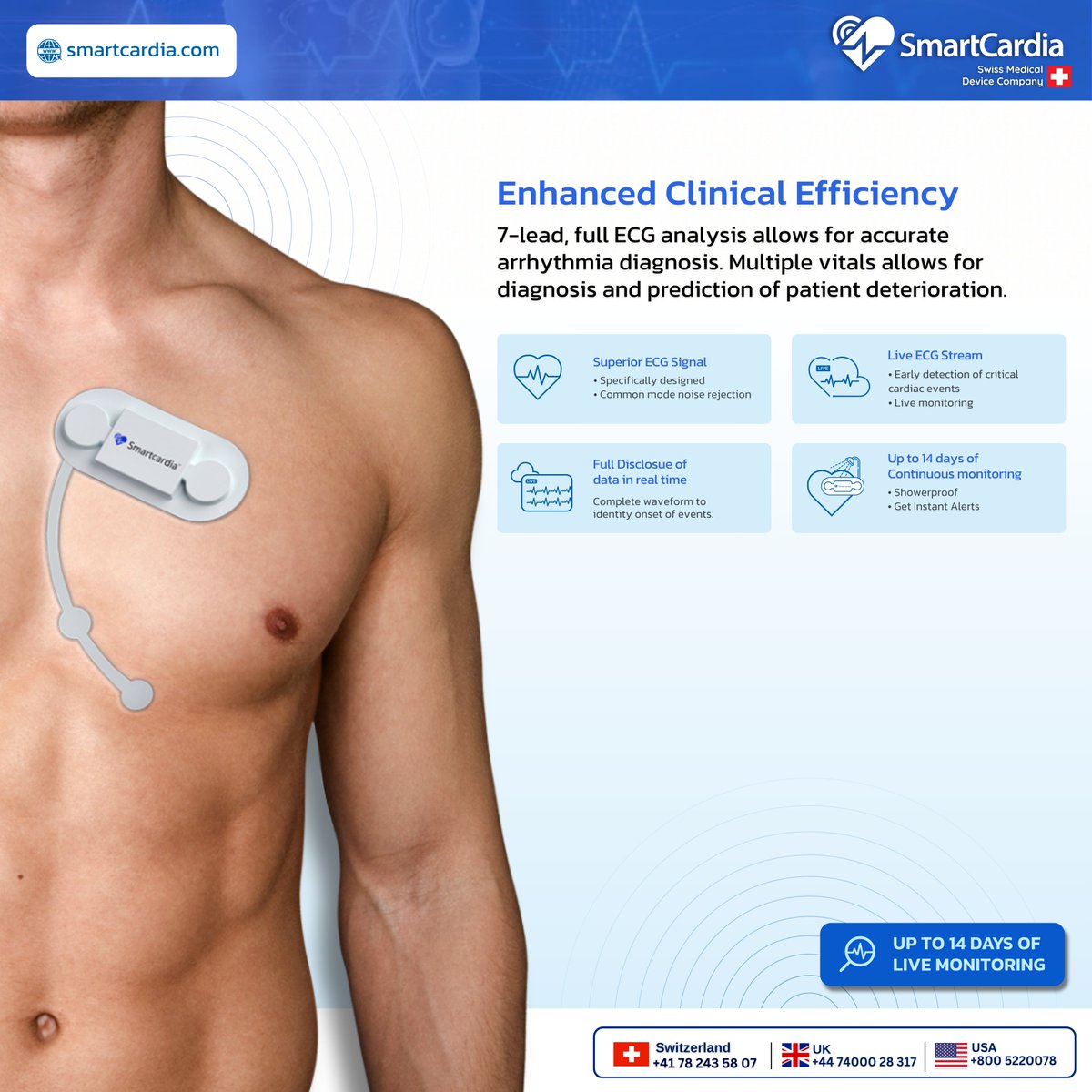 Are you taking the right steps to protect your heart?
SmartCardia offers precision monitoring, ensuring you never miss a beat in your care. Take control and effortlessly track your cardiovascular health.
Visit smartcardia.com 
#HeartHealth #SmartCardia #CareWithConfidence
