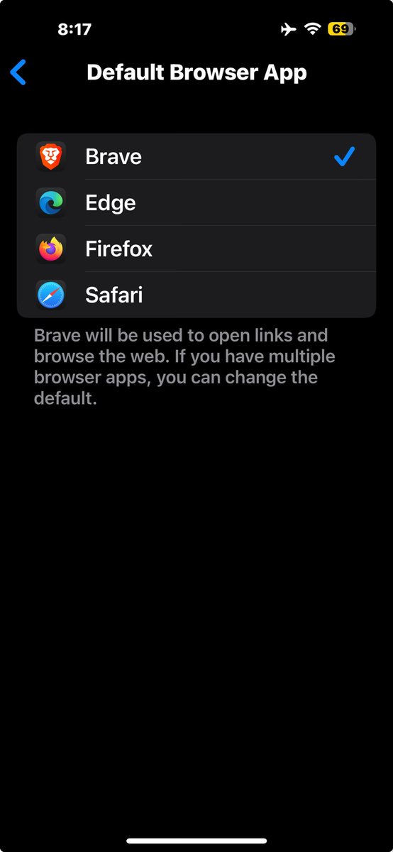 sagarb85's tweet image. Hey @UlaaBrowser @svembu when are you planning to give an option to set &apos;Ulaa&apos; as a default browser option in iOS?

I have Ulaa installed on my iPhone but it doesn&apos;t show up as one of the options in default browser choices.