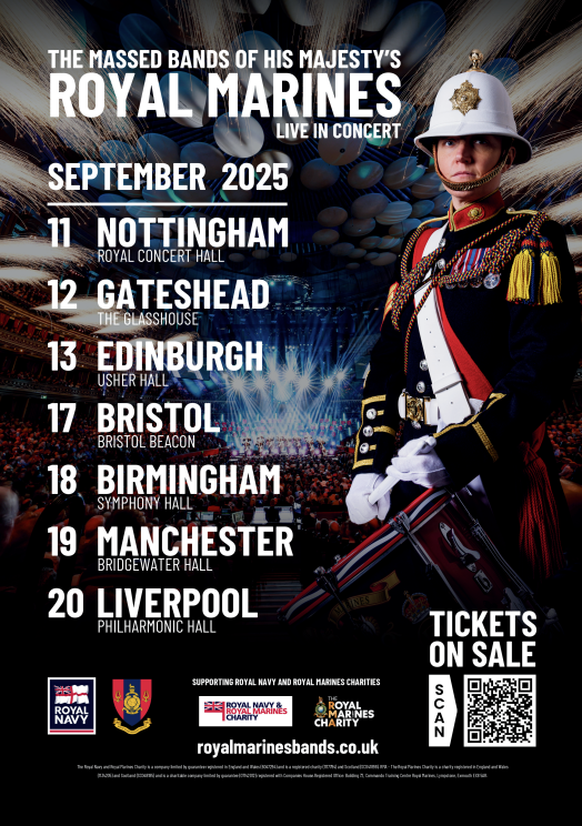 Royal Navy & Royal Marines Charity (@rnrmc) on Twitter photo 🎺 Tickets are LIVE for the 2025 <a href="/RMBandService/">The Bands of HM Royal Marines</a>! 🇬🇧
📍 Nottingham | Gateshead | Edinburgh | Bristol | Birmingham | Manchester | Liverpool
🎟️ A night of unforgettable music, precision + pageantry awaits:
🔗 royalmarinesbands.co.uk/events/
Supporting RNRMC and <a href="/theRMcharity/">RMA - The Royal Marines Charity</a> 🎺 Tickets are LIVE for the 2025 <a href="/RMBandService/">The Bands of HM Royal Marines</a>! 🇬🇧
📍 Nottingham | Gateshead | Edinburgh | Bristol | Birmingham | Manchester | Liverpool
🎟️ A night of unforgettable music, precision + pageantry awaits:
🔗 royalmarinesbands.co.uk/events/
Supporting RNRMC and <a href="/theRMcharity/">RMA - The Royal Marines Charity</a>