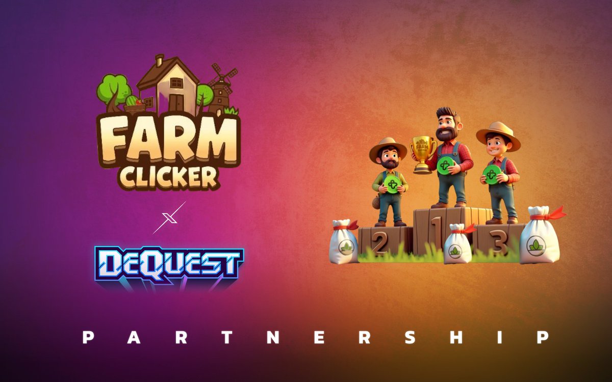 DeQuest ๐ (@dequest_io) on Twitter photo ๐ DeQuest x <a href="/clickerfarm/">Farm Clicker</a>: A New Era of Web3 Farming Fun! ๐พ
๐ฎ Weโre excited to announce our latest partnership with Farm Clicker โ an addictive Web3 game where players plant, harvest, and grow their farms to become the ultimate farming tycoon!
๐พ Experience the thrill of the ๐ DeQuest x <a href="/clickerfarm/">Farm Clicker</a>: A New Era of Web3 Farming Fun! ๐พ
๐ฎ Weโre excited to announce our latest partnership with Farm Clicker โ an addictive Web3 game where players plant, harvest, and grow their farms to become the ultimate farming tycoon!
๐พ Experience the thrill of the