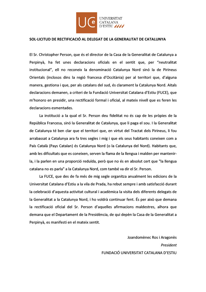 A favor de la denominació CATALUNYA NORD