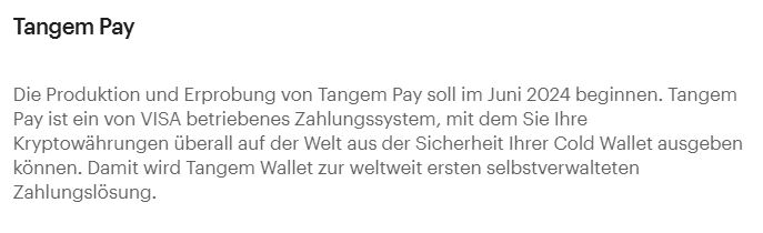 🚀 Big things coming from Tangem + $KAS! 🔐🌍

Starting June 2024, Tangem Pay enters production &amp; testing – a VISA-powered payment system letting you spend your crypto directly from your cold wallet, anywhere in the world. 💳🌐

The first fully self-managed payment solution is on