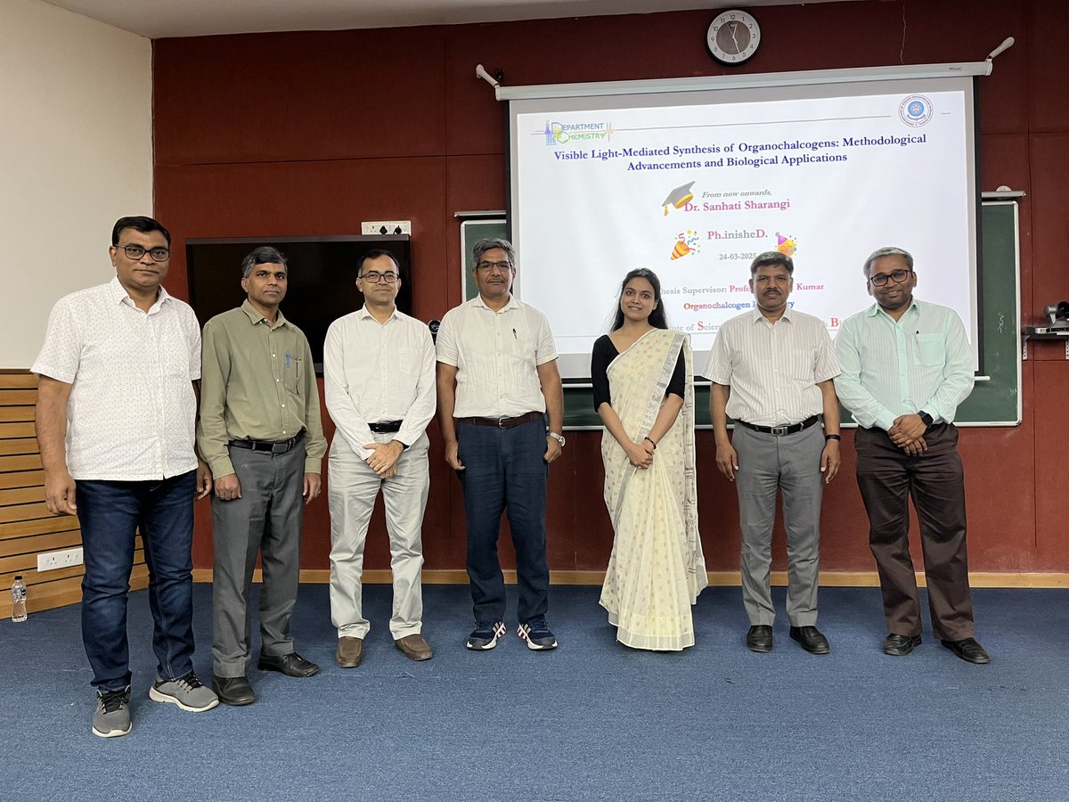 Organochalcogen Lab (@organochalcogen) on Twitter photo Congrats Dr. Sanhati Sharangi @S1810227 for defending PhD Thesis in very well manner🎓🎉 and becoming a 16th doctoral student from <a href="/organochalcogen/">Organochalcogen Lab</a> lab. Wishing best for your future endeavours. Thanks to Prof. Akhilesh K Verma (<a href="/Delhiuniversit/">Delhi University</a>) for becoming the external examiner. Congrats Dr. Sanhati Sharangi @S1810227 for defending PhD Thesis in very well manner🎓🎉 and becoming a 16th doctoral student from <a href="/organochalcogen/">Organochalcogen Lab</a> lab. Wishing best for your future endeavours. Thanks to Prof. Akhilesh K Verma (<a href="/Delhiuniversit/">Delhi University</a>) for becoming the external examiner.