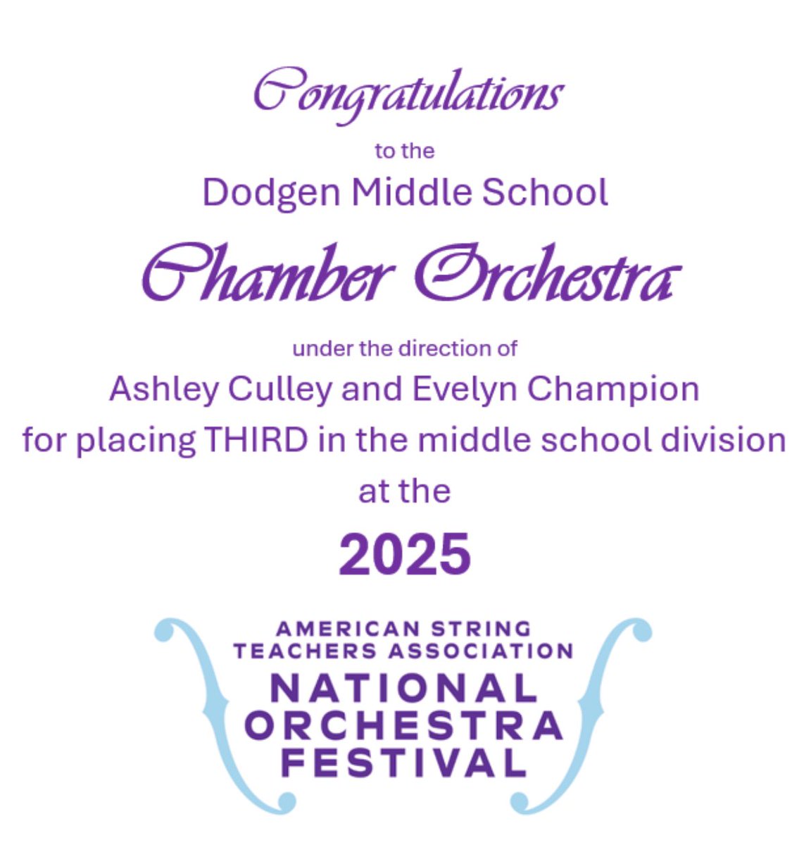 Dodgen Middle School (@dodgen_ms_cobb) on Twitter photo Dodgen orchestra has made us so proud!!! They placed 3rd in this weekendâs National Competition! <a href="/ccsd_inst_mus/">Cobb Instrumental Music</a> <a href="/CobbSchools/">Cobb County Schools</a> Dodgen orchestra has made us so proud!!! They placed 3rd in this weekendâs National Competition! <a href="/ccsd_inst_mus/">Cobb Instrumental Music</a> <a href="/CobbSchools/">Cobb County Schools</a>