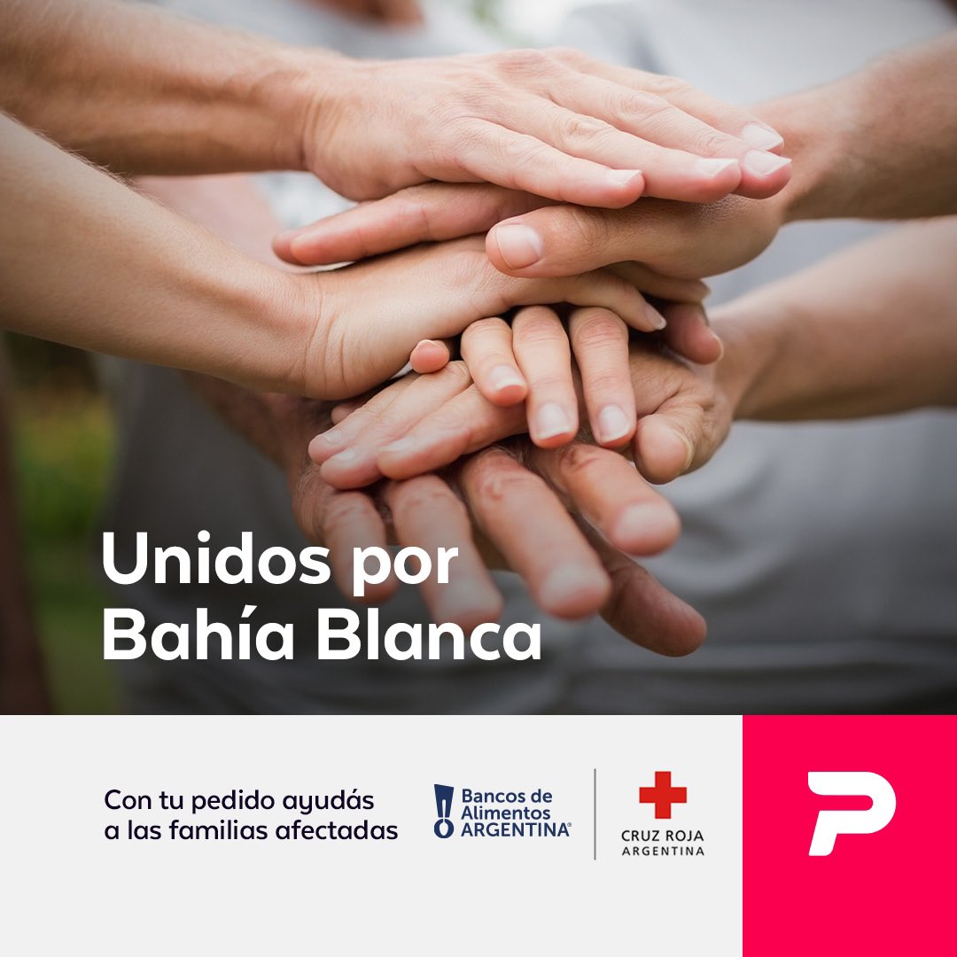 Hasta el 26/3, encontrá el menú solidario Unidos por Bahía Blanca.

El 30% de las ventas irá a Banco de Alimentos y Cruz Roja para ayudar a familias afectadas.

+25 marcas se suman con sus platos.

¡Pedí y ayudemos a Bahía! ❤️‍🩹 👉🏼 bit.ly/4hy9ldb