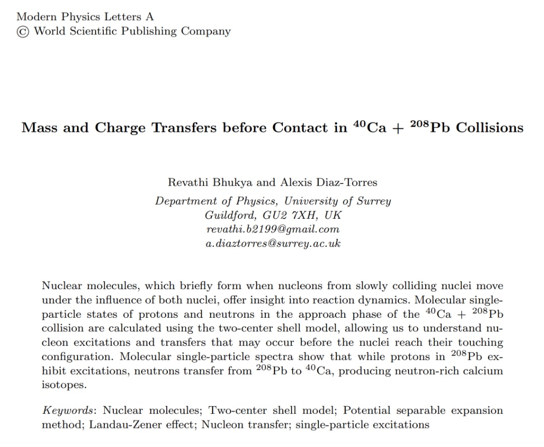 Bringing my research into teaching. This piece of work by Revathi Bhukya from her Summer MSc dissertation project at Surrey has been accepted for publication in the peer-reviewed journal Modern Physics Letters A  🥳