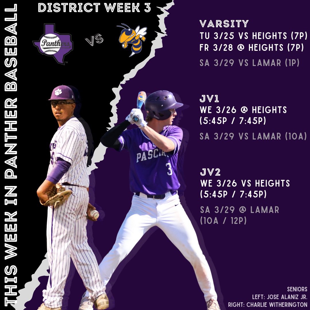 Note - due to potential weather issues late in the week, we have flipped the home/home sites for Varsity. Paschal will host on Tuesday.