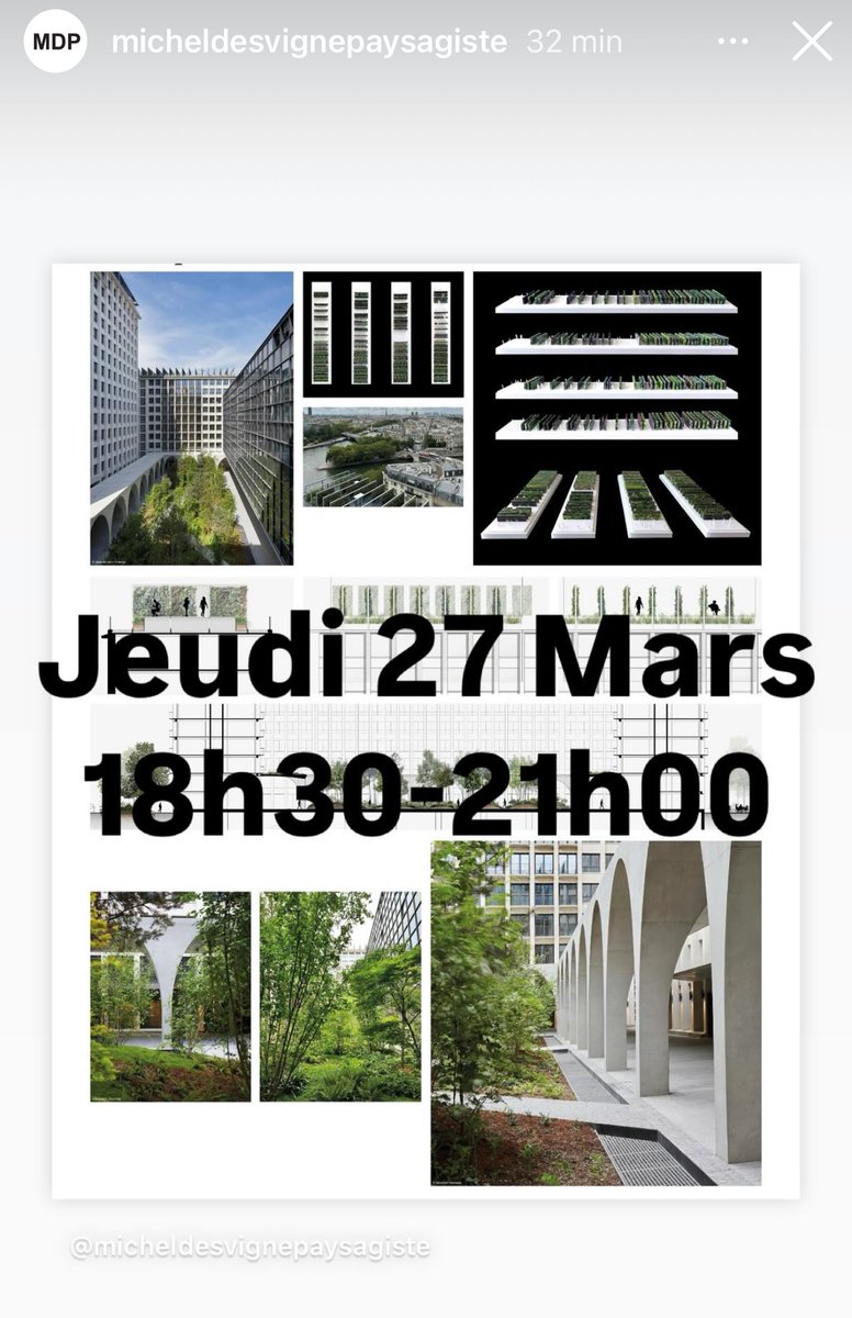VERNISSAGE !!
Jeudi 27 mars 2025
•
MICHEL DESVIGNE PAYSAGISTE
« Jardins suspendus »
•
La Galerie d’Architecture
11 rue des blancs manteaux
75004 Paris
•
Exposition du 25.03 au 17.04.
<a href="/lagaleriedarchi/">la galerie d’architecture</a>