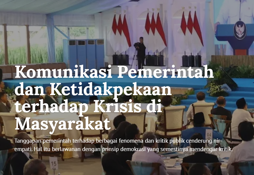 skuntowibowo's tweet photo. Hari ini berbagi sedikit tulisan di Kompas.

Tentang Krisis Komunikasi Krisis 

Krisis saya sebutkan 2 kali, karena saat ini Pemerintah sedang menghadapi Krisis ketika menjalankan Komunikasi Krisis.

Kalau pacar tidak peka bisa diputusin, tapi kalau pemerintah yang tidak peka? https://t.co/HChSI1afPJ