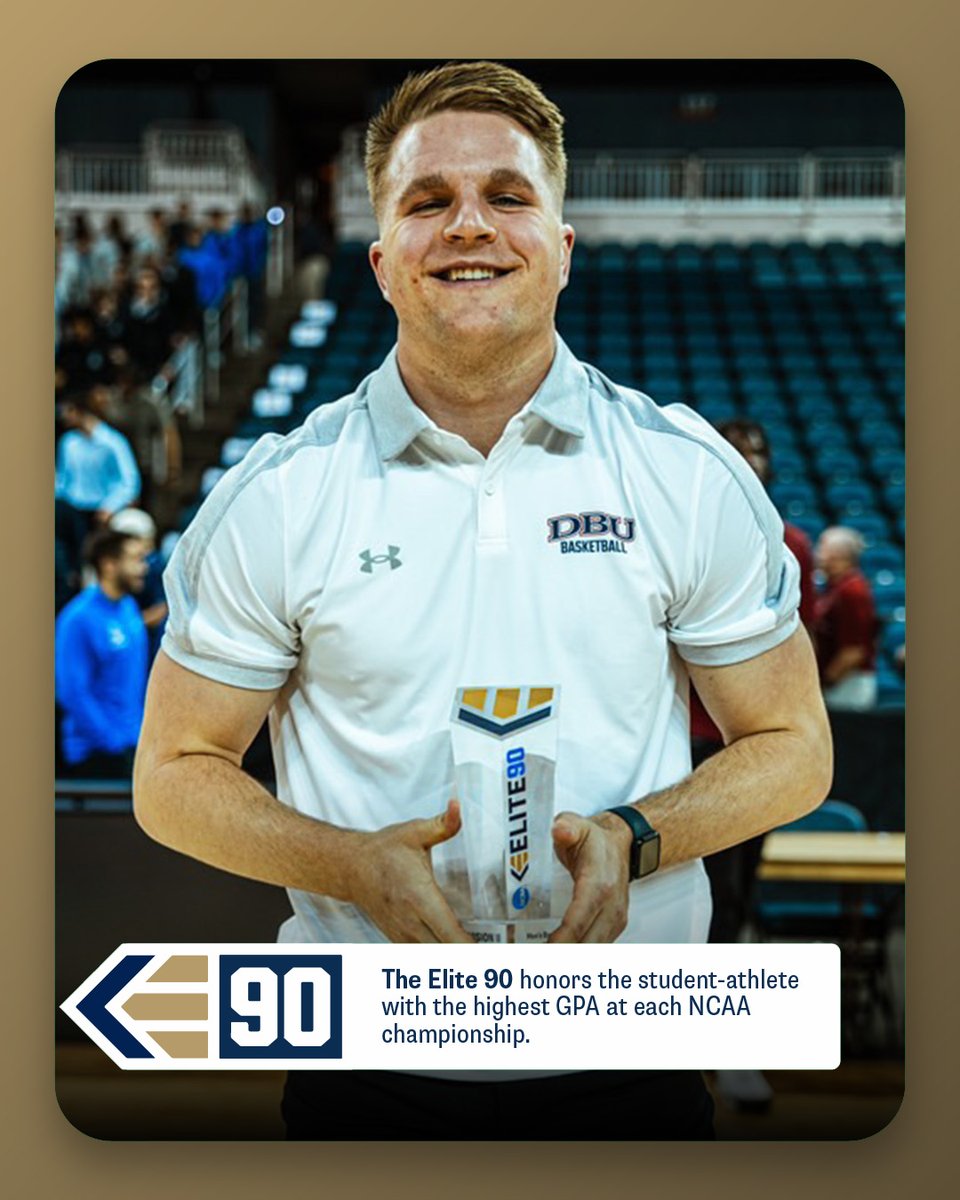 Congrats to Graham Kroll on winning this year's <a href="/ncaadii/">NCAA Division II</a> #Elite90 award!

📚 3.97
💻 Math and Computer Science
🏀 <a href="/DBUBasketball/">DBU Basketball</a>

#D2MBB x #MakeItYours