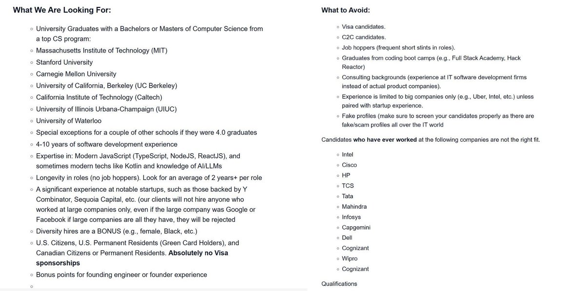 ¿Vieron esto?

Son unos "requisitos secretos" que un recruiter publicó en reddit.

quedé loca