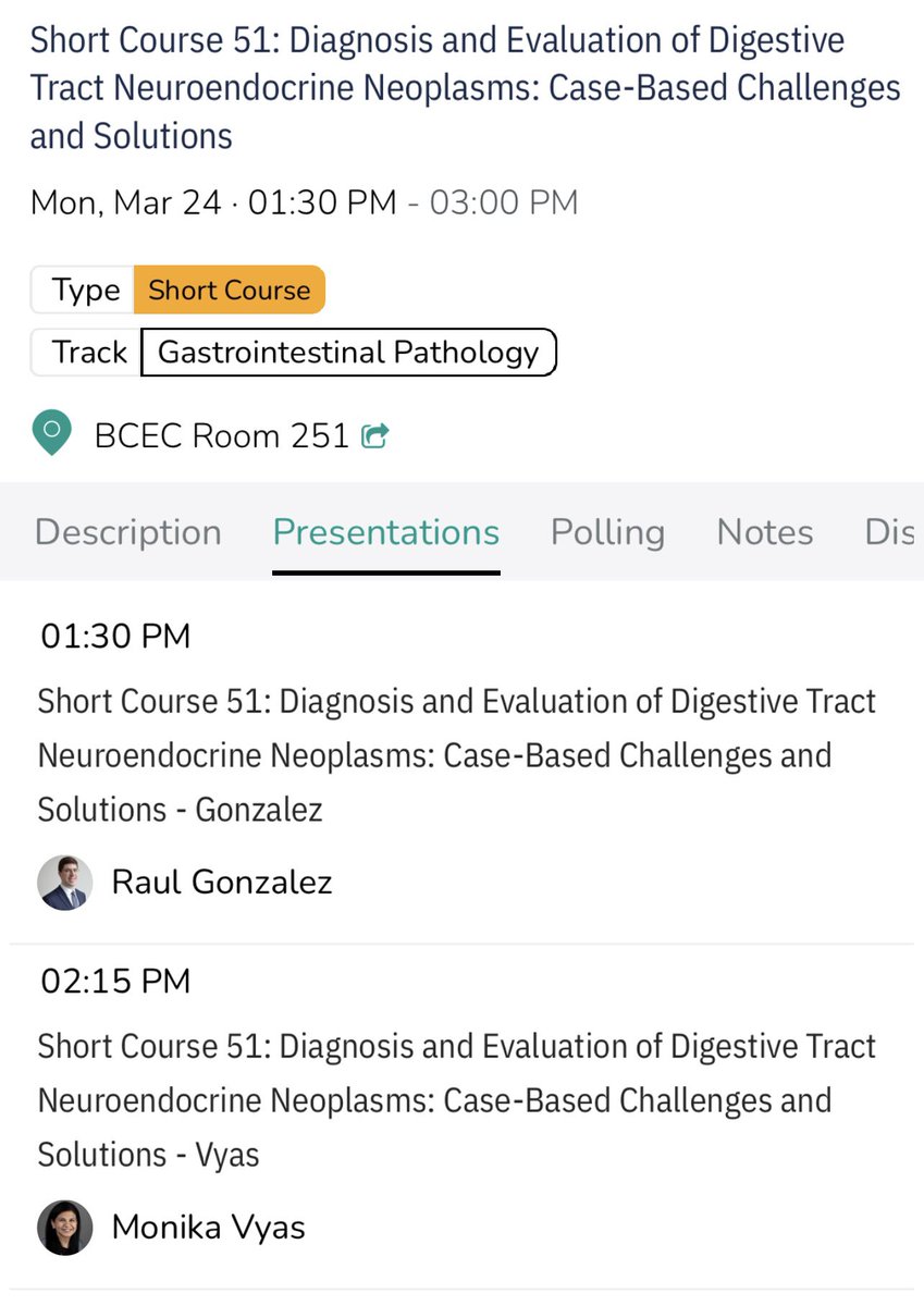 Monika Vyas (@mvgs1706) on Twitter photo Super pumped about the our short course today! <a href="/RaulSGonzalezMD/">Raul S. Gonzalez, MD</a> & I will be discussing recent advances in diagnosis of neuroendocrine neoplasms in a case based format.
Looking forward to seeing many of you there!
<a href="/BIDMCpath/">BIDMC Pathology</a> <a href="/EmoryPathology/">Emory University Department of Pathology</a> <a href="/HMFPBoston/">Harvard Medical Faculty Physicians at BIDMC</a> <a href="/BIDMChealth/">BIDMC</a> Super pumped about the our short course today! <a href="/RaulSGonzalezMD/">Raul S. Gonzalez, MD</a> & I will be discussing recent advances in diagnosis of neuroendocrine neoplasms in a case based format.
Looking forward to seeing many of you there!
<a href="/BIDMCpath/">BIDMC Pathology</a> <a href="/EmoryPathology/">Emory University Department of Pathology</a> <a href="/HMFPBoston/">Harvard Medical Faculty Physicians at BIDMC</a> <a href="/BIDMChealth/">BIDMC</a>