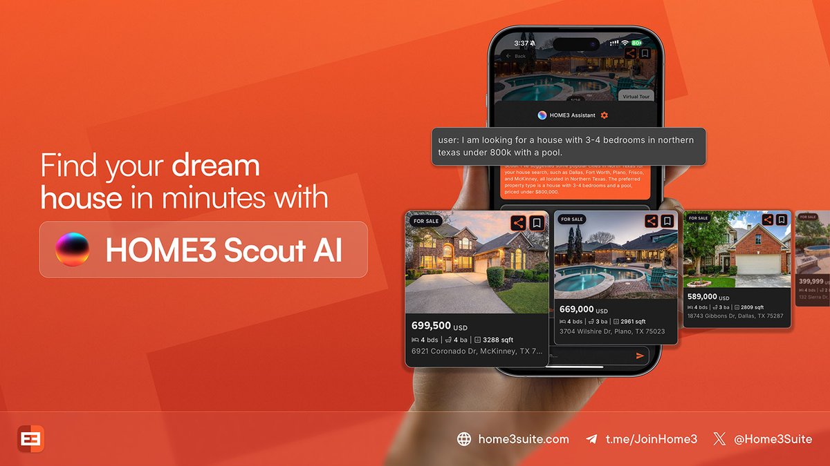 Endless scrolling for the perfect home? Not for much longer!

Meet #HOME3 Scout #AI – your personal AI-powered home-hunting assistant. Just tell it your must-haves, and it finds the best-matching homes in minutes, not hours. No more sifting through thousands of listings!

Coming