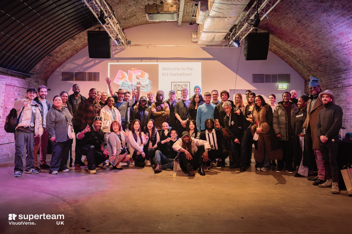 SuperteamUK's tweet photo. The first-ever AI3 Hackathon wrapped up this weekend!

🎯 1 Day
🚦 3 Tracks
💰 $5K in prizes
🌱 Incubation support from SuperteamUK and @NFTSoho for top teams.

Here’s what went down 👇 https://t.co/rmA6GpSINy