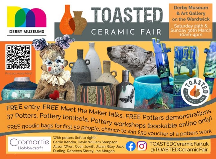 Pottery fans, don't miss TOASTED Ceramic Fair at Derby Museums on 29-30 March 2025! Explore 37 UK potters, enjoy demos, workshops, &amp; talks. Try your luck at the pottery tombola! First 50 visitors get a goodie bag! Free entry!
derbymuseums.org/event/toasted-…