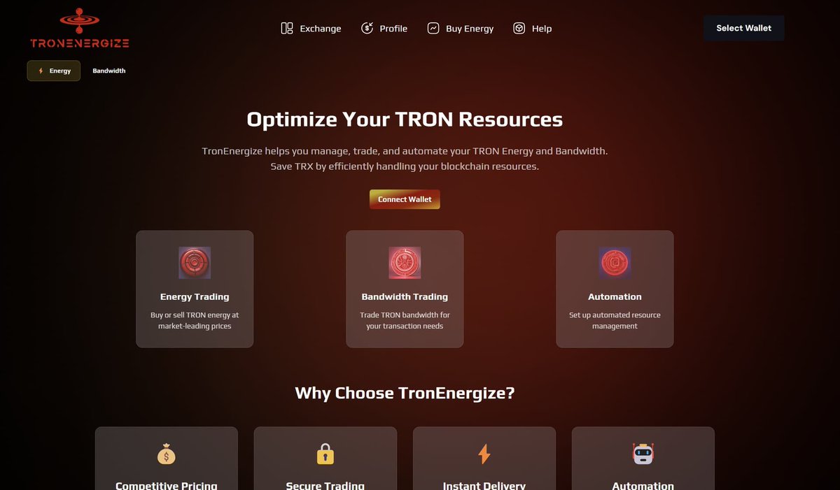 Some new updates towards tronenergize.com today 

✅ Landing page updated
✅ Bandwidth rental page added ( not yet active , in testing )
✅ Profile page added and expanded
✅ Help page expanded

Let's keep building ! 

#Tron #TRX $TRX